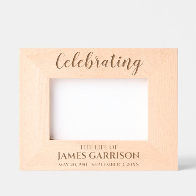 Marcos Grabados Foto Memorial De Celebración De La Vida (Anverso)