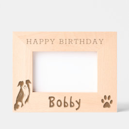 Marcos Grabados Frontera Collie Paw Imprimir Feliz Cumpleaños