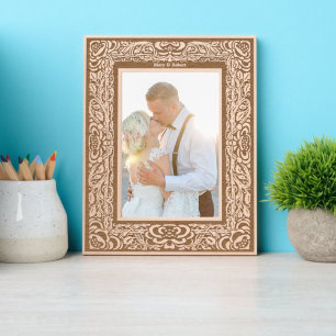 Marcos Grabados Frontera de follaje floral de la época victoriana