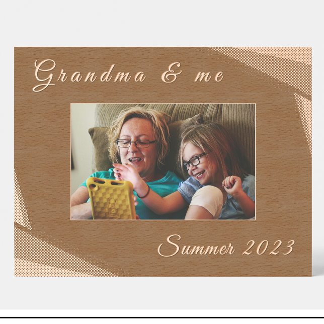 Marcos Grabados Geometric Grandma Date Personalizado Wood Picture  (Subido por el creador)