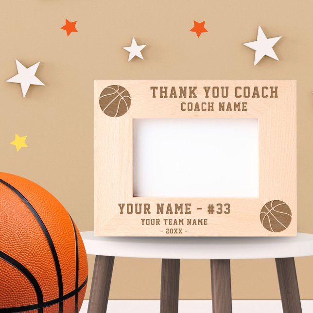 Marcos Grabados Gracias entrenador equipo de baloncesto nombre dep (Subido por el creador)
