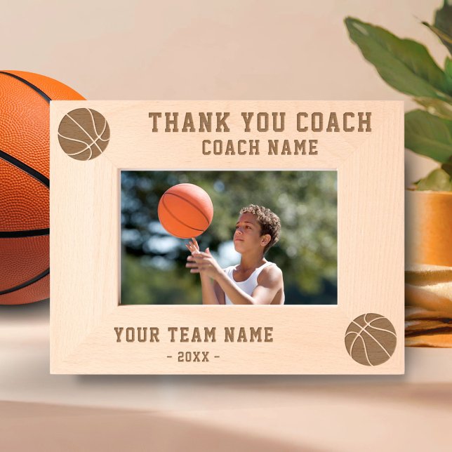 Marcos Grabados Gracias entrenador equipo de baloncesto nombre dep (Subido por el creador)
