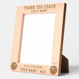 Marcos Grabados Gracias Entrenador Equipo de Baloncesto Nombre Dep