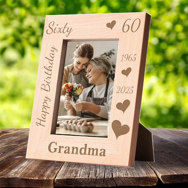 Marcos Grabados Grandmother 60th Birthday Photo frame with name (Grandmother 60th Birthday Photo frame with name Engraved Frames)