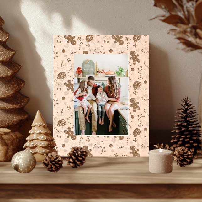 Marcos Grabados Groovy Retro Navidades Wooden (Groovy Gingerbread Laser Etched Frame)