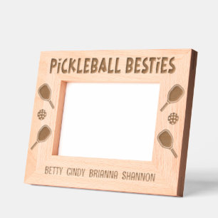 Marcos Grabados Grupo de mujeres amigas de Pickleball Besties
