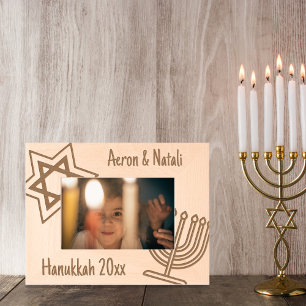 Marcos Grabados Hanukkah Menorah Star of David Simple and Classic