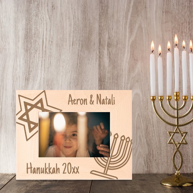 Marcos Grabados Hanukkah Menorah Star of David Simple and Classic (Subido por el creador)