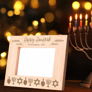 Marcos Grabados Happy Hanukkah 5x7 Personalizado