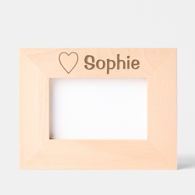 Marcos Grabados Heart Love Sophie (Nombre) (Anverso)