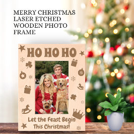 Marcos Grabados HO HO HO Saludos de Navidad Regalo personalizado