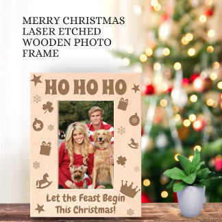 Marcos Grabados HO HO HO Saludos de Navidad Regalo personalizado