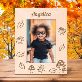 Marcos Grabados Hojas de otoño para hongos hongos Toadstool Nombre