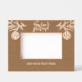 Marcos Grabados Holiday Seasons Greetings Fir Branch Custom Text
