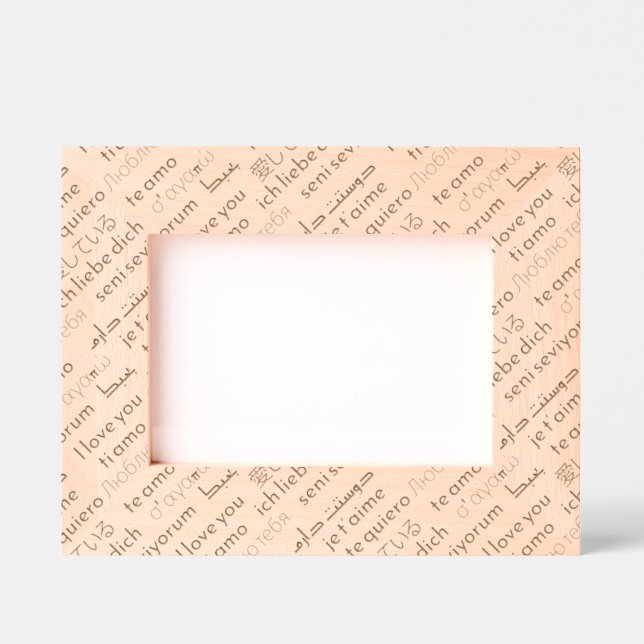 Marcos Grabados "I love you" (Yo te amo) de pareja en idiomas romá (Anverso)