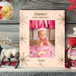 Marcos Grabados Invierno Terraje de Nieve de primer cumpleaños de 