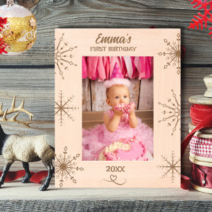 Marcos Grabados Invierno Terraje de Nieve de primer cumpleaños de 