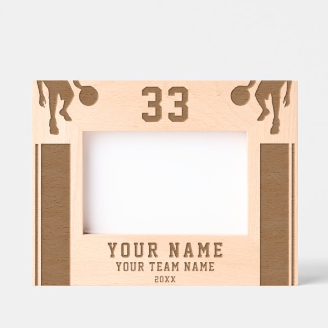 Marcos Grabados Jugador de baloncesto Silhouette Sports Keepsake (Anverso)