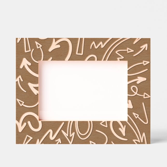 Marcos Grabados Just Arrows Etched Wooden Frame Engraved Frames (Anverso)