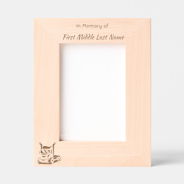 Marcos Grabados Keepsake  Memorial Semi-Truck Tractor-trailer  (Anverso)