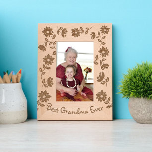 Marcos Grabados La mejor abuela jamás Boho Floral