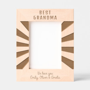 Marcos Grabados La mejor abuela personalizada Sun Burst Keepsake