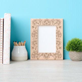 Marcos Grabados Lace Pattern Floral Motif Portrait Size