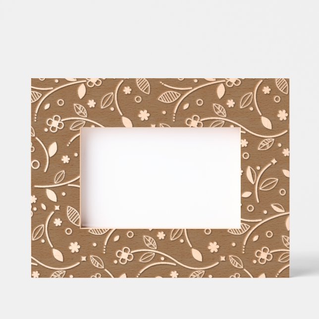 Marcos Grabados Leafy Floral Design Etched Frames (Anverso)