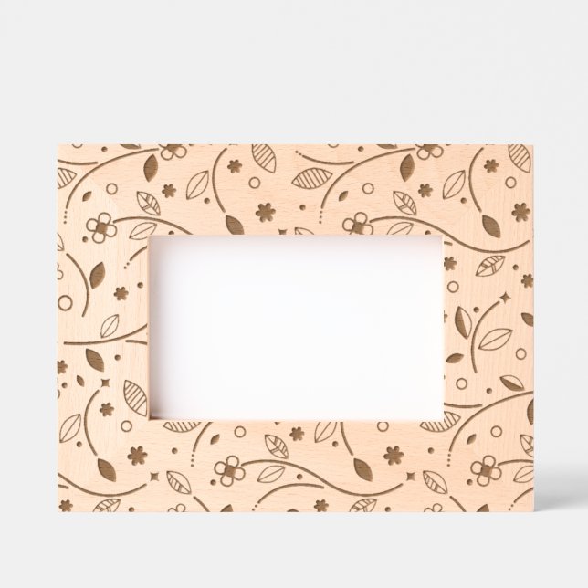 Marcos Grabados Leafy Floral Design Etched Frames (Anverso)