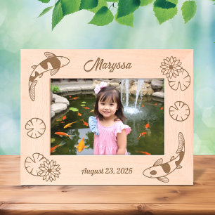 Marcos Grabados Lirio japonés de agua de pescado Koi 7x5