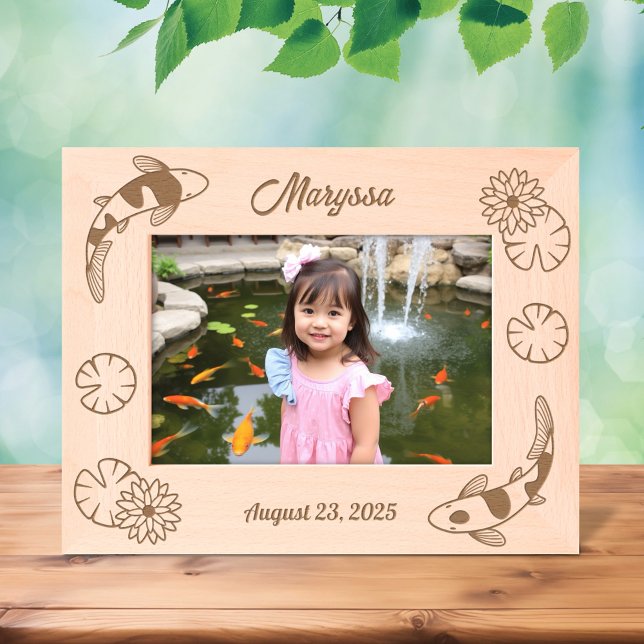 Marcos Grabados Lirio japonés de agua de pescado Koi 7x5 (Subido por el creador)