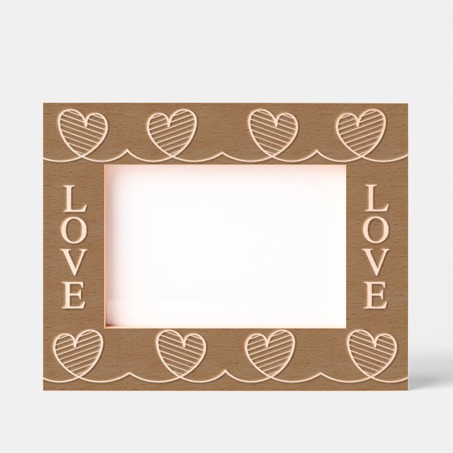 Marcos Grabados Love Connect Etched Wooden Frame Engraved Frames (Anverso)