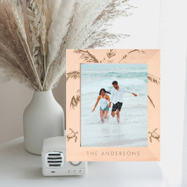 Marcos Grabados Madera de tortuga tropical de palma personalizada