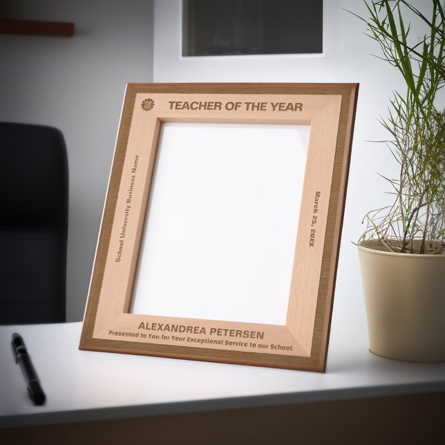 Marcos Grabados Maestra del Año Reconocimiento Premios Wooden (Teacher of the Year Recognition Awards Wooden Etched Frames wonderful for those deserve. )