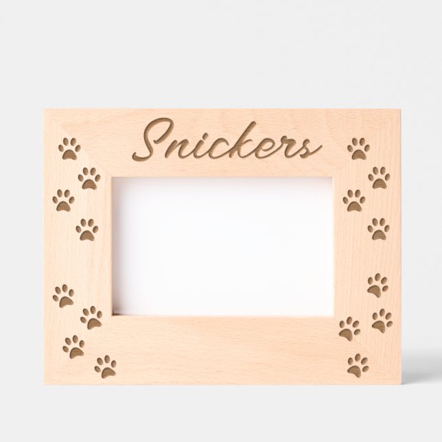 Marcos Grabados Mascota Perro Gato Patas Nombre Personalizado (Anverso)