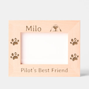 Marcos Grabados Mejor amigo del piloto, lindo, divertido, perro ma