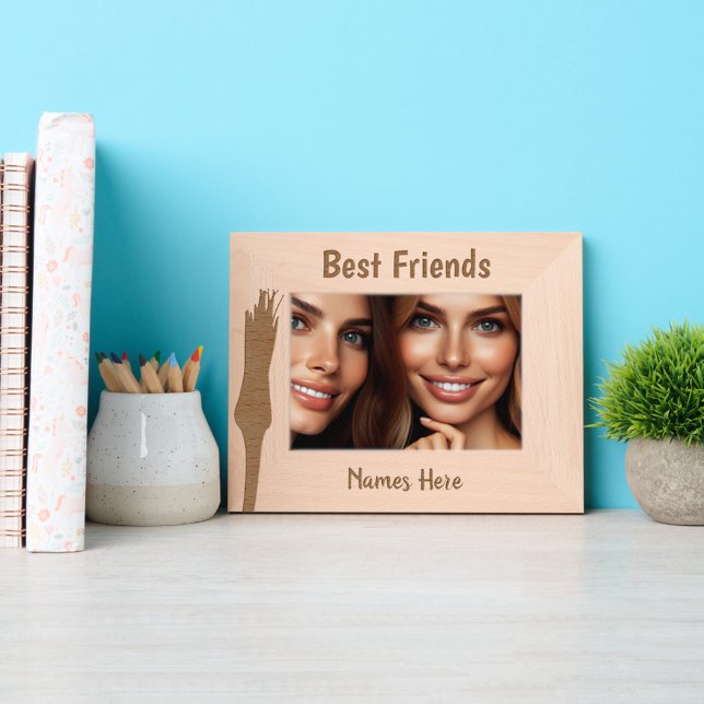 Marcos Grabados Mejor Amigo Personalizado De Flor Silvestre (Personalized Best Friends Frame)