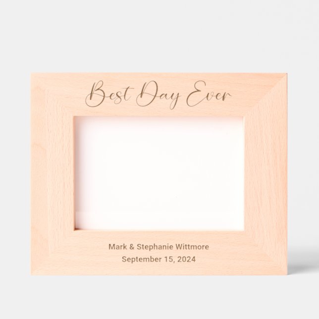 Marcos Grabados Mejor Día de la Vida 7x5 Personalizable Fotograma (Anverso)