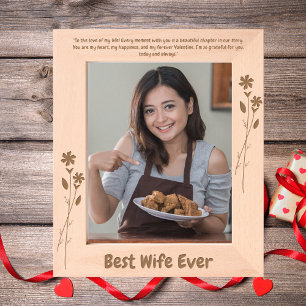 Marcos Grabados Mejor Esposa del Amor Jamás Mensaje Valentine Gift