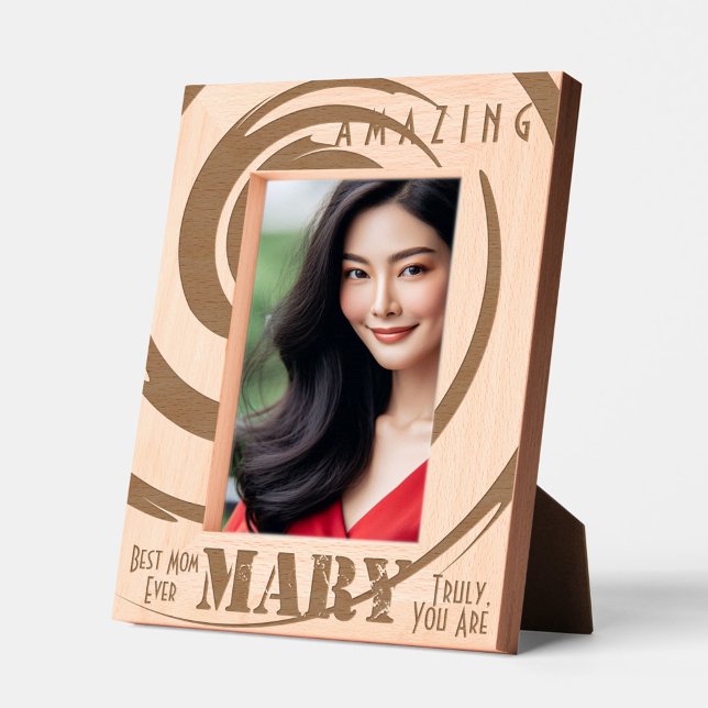 Marcos Grabados Mejor Mamá "Mary" Arte De Giro Personalizado (Custom Mary Photo Frame)