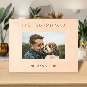 Marcos Grabados Mejor Papá Perro / Mamá Nunca, Nombre Mascota Foto