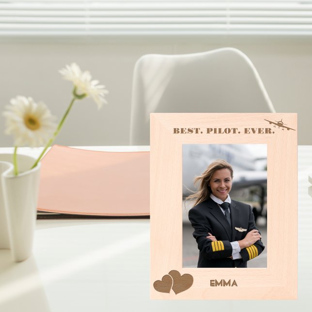 Marcos Grabados Mejor Personalizado piloto y aeroplano y corazón d (Subido por el creador)