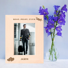 Marcos Grabados Mejor Personalizado piloto y aeroplano y corazón d