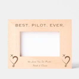 Marcos Grabados Mejor Piloto, Foto Simple De Madera, Personalizada