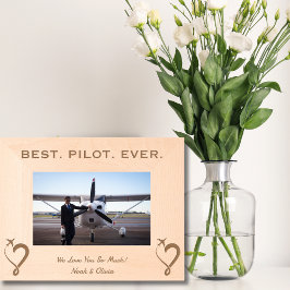 Marcos Grabados Mejor Piloto, Foto Simple De Madera, Personalizada
