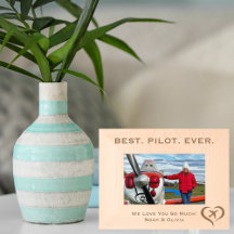 Mejor Piloto, Foto Simple De Madera, Personalizada