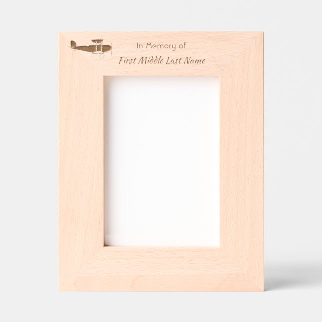 Marcos Grabados Memorial keepsake Biplane  Pilot Flying Sunset (Anverso)