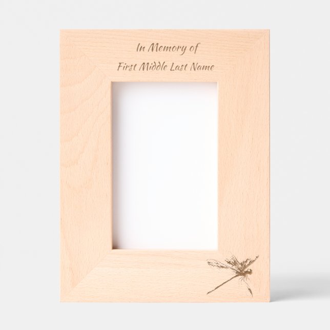 Marcos Grabados Memorial Keepsake  Card Dragonfly Dewdrops (Anverso)