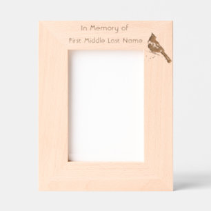 Marcos Grabados Memorial Keepsake Cardinal Red Bird