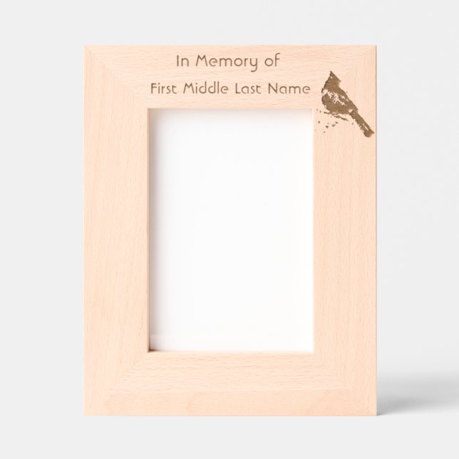 Marcos Grabados Memorial Keepsake Cardinal Red Bird (Anverso)